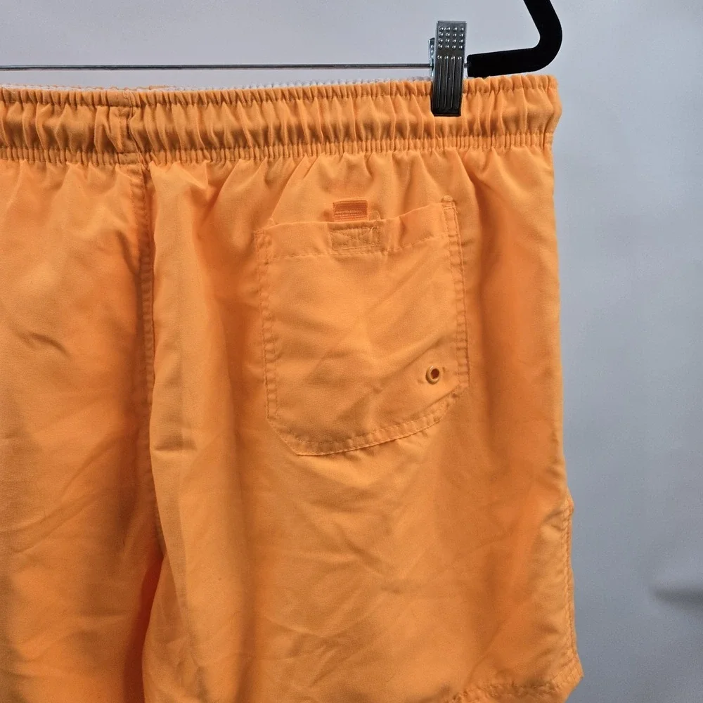 Primark Men's XL Neon Orange Swim Trunks Pockets Drawstring